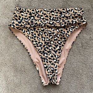 Aerie Leopard Print High-Waisted Bikini Bottom